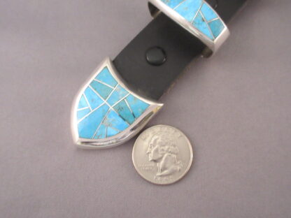 Ranger Belt Buckle Set with Turquoise Inlay