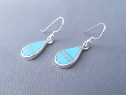 Turquoise Inlay Earrings (Teardrops)