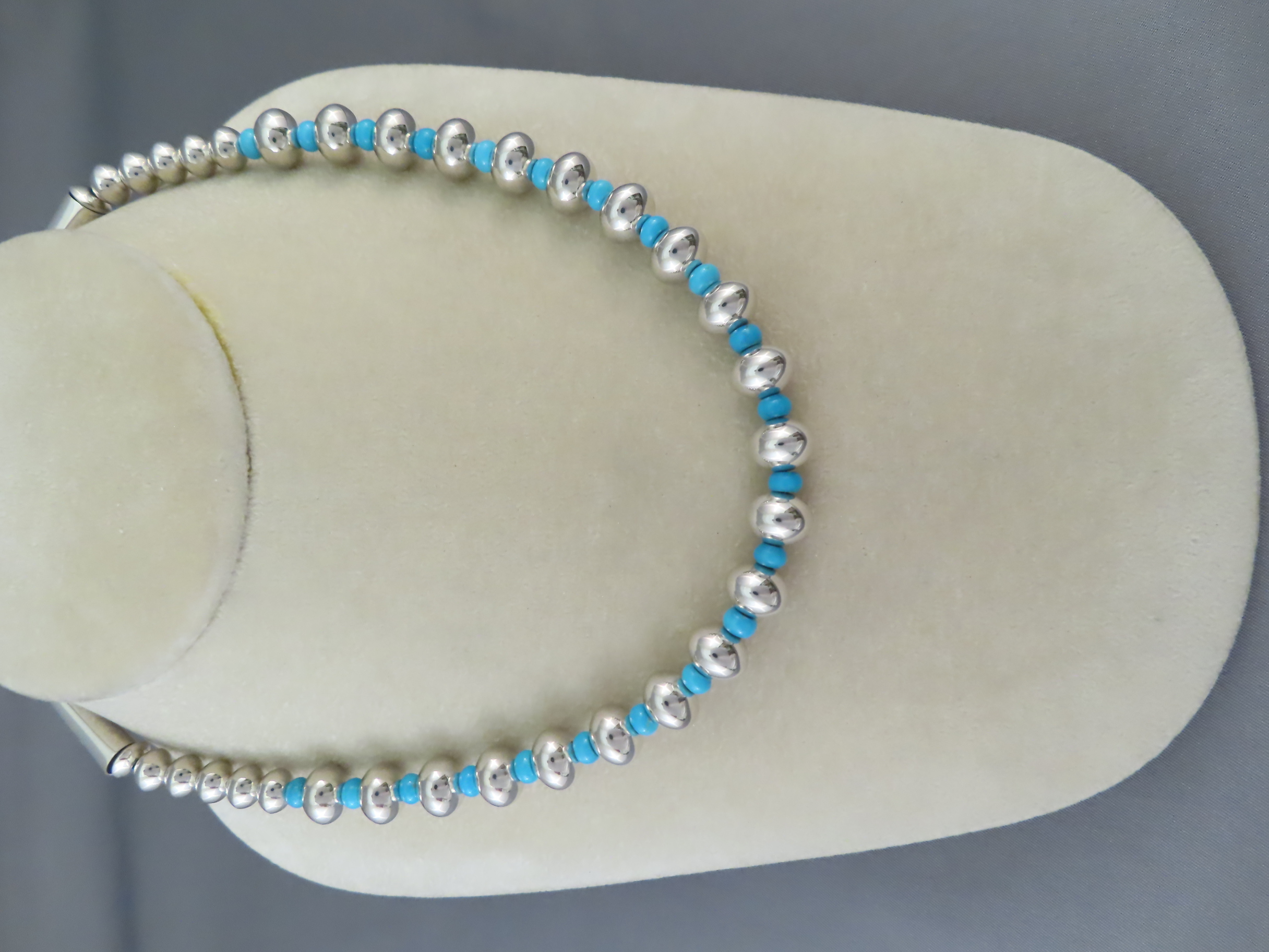 Artie Yellowhorse Sterling Silver Necklace with Sleeping Beauty Turquoise