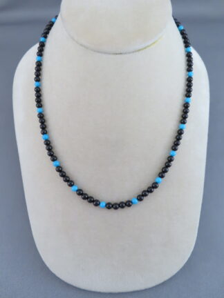 Black Spinel Necklace by Desiree Yellowhorse