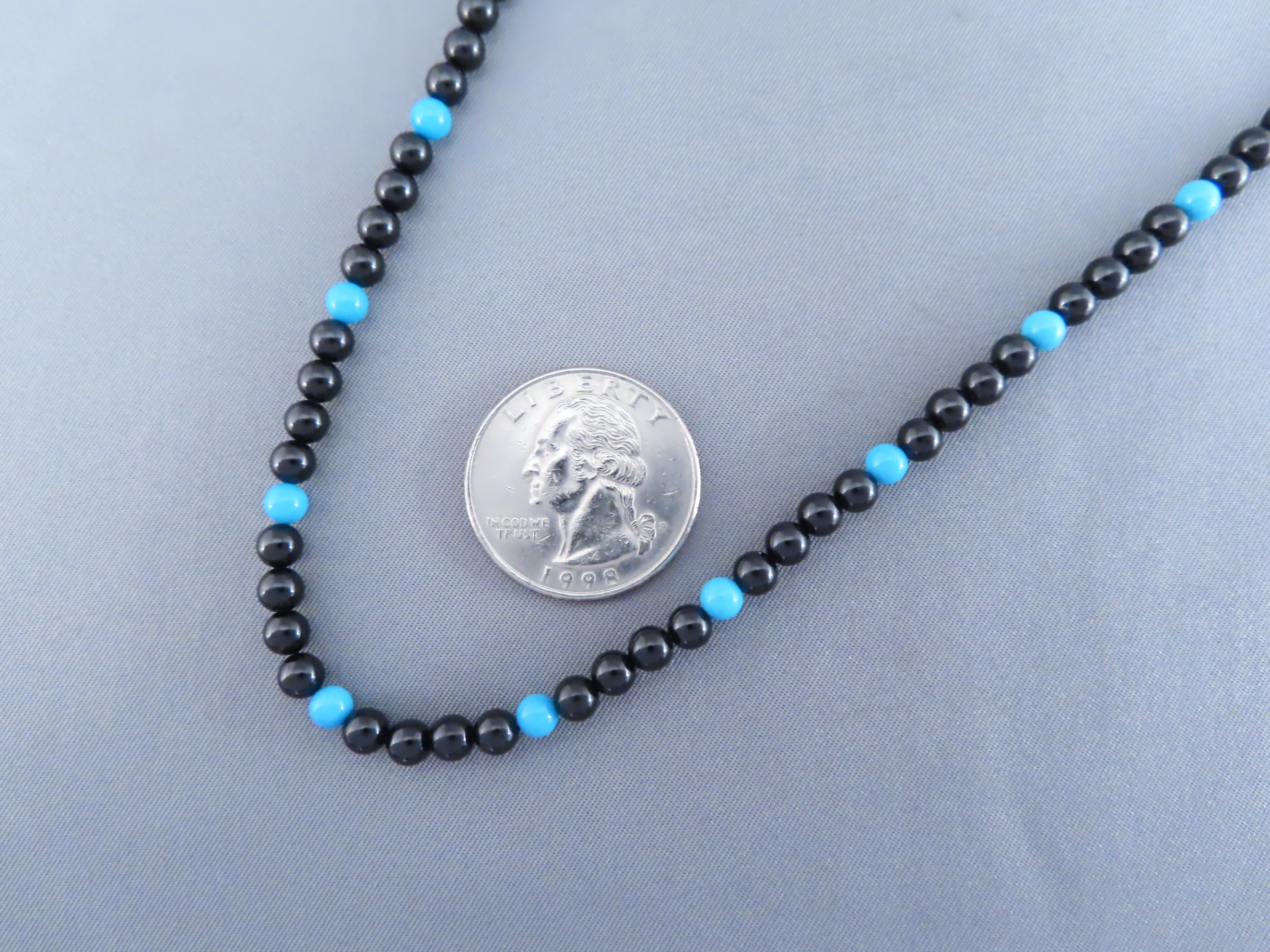 Black Spinel Necklace by Desiree Yellowhorse