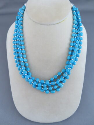 5-Strand Sleeping Beauty Turquoise Necklace by Desiree Yellowhorse