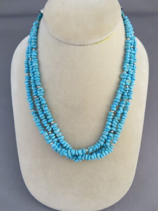 Rougher Sleeping Beauty Turquoise Necklace by Desiree Yellowhorse