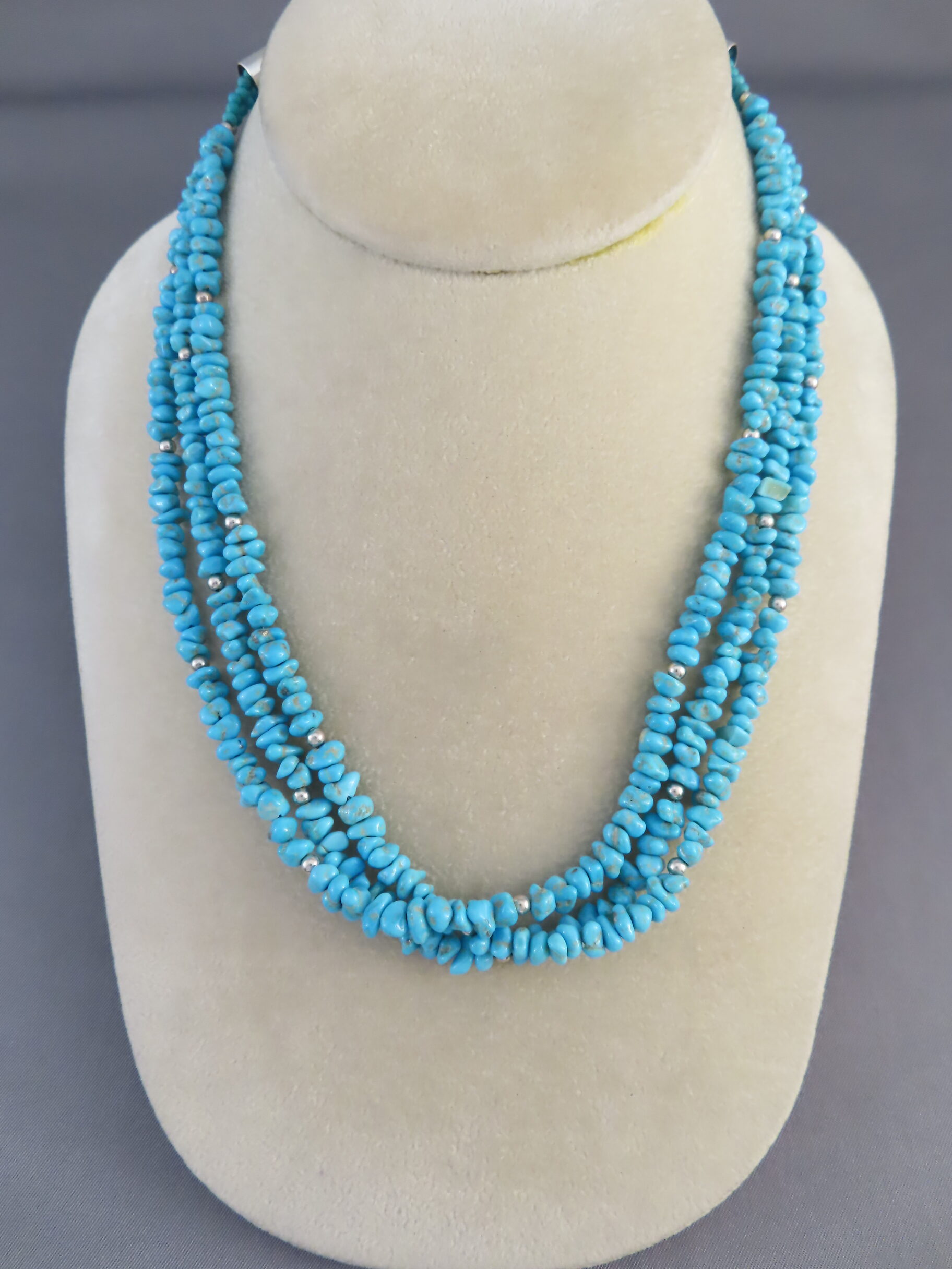 Rougher Sleeping Beauty Turquoise Necklace by Desiree Yellowhorse