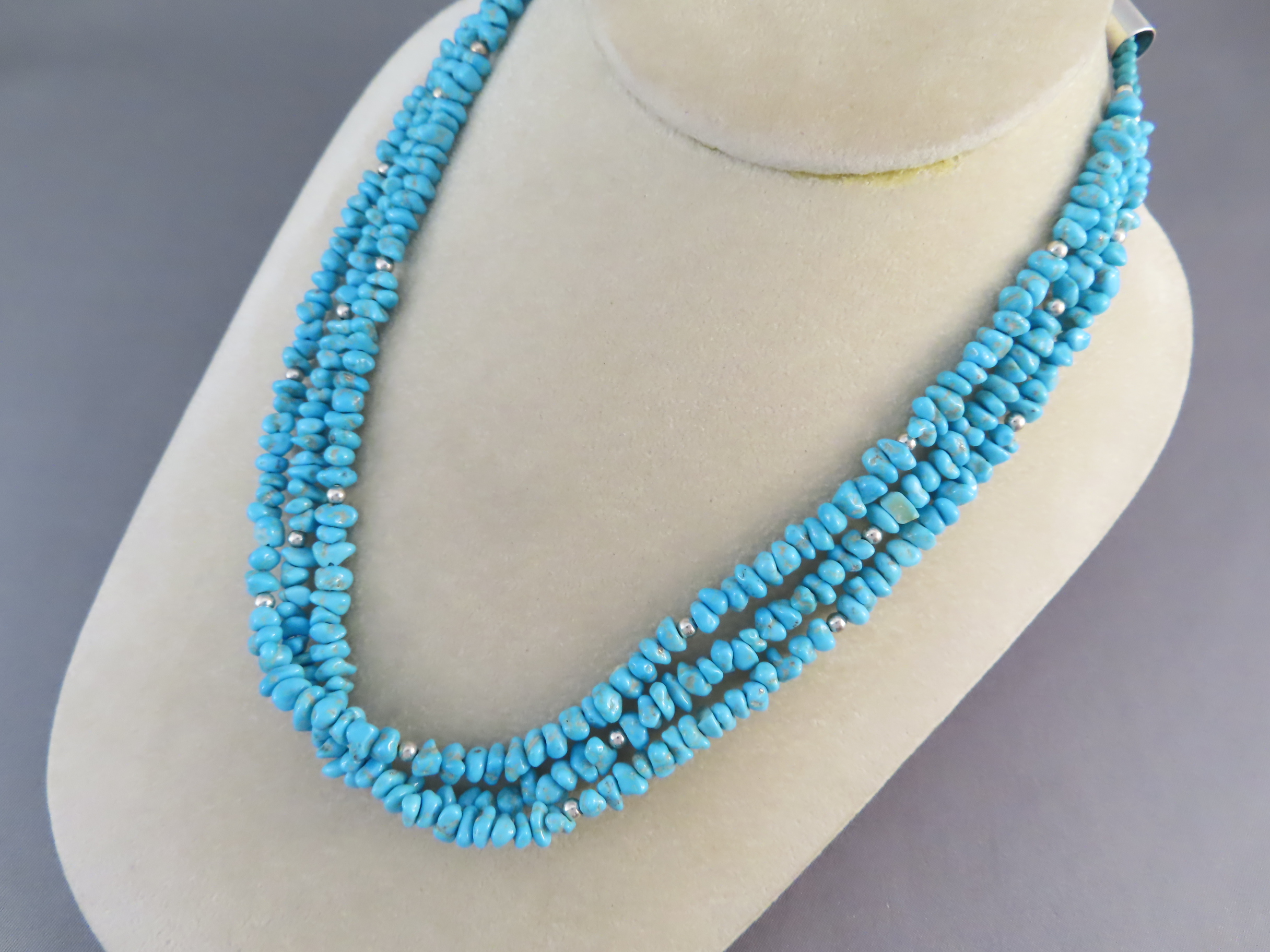 Rougher Sleeping Beauty Turquoise Necklace by Desiree Yellowhorse