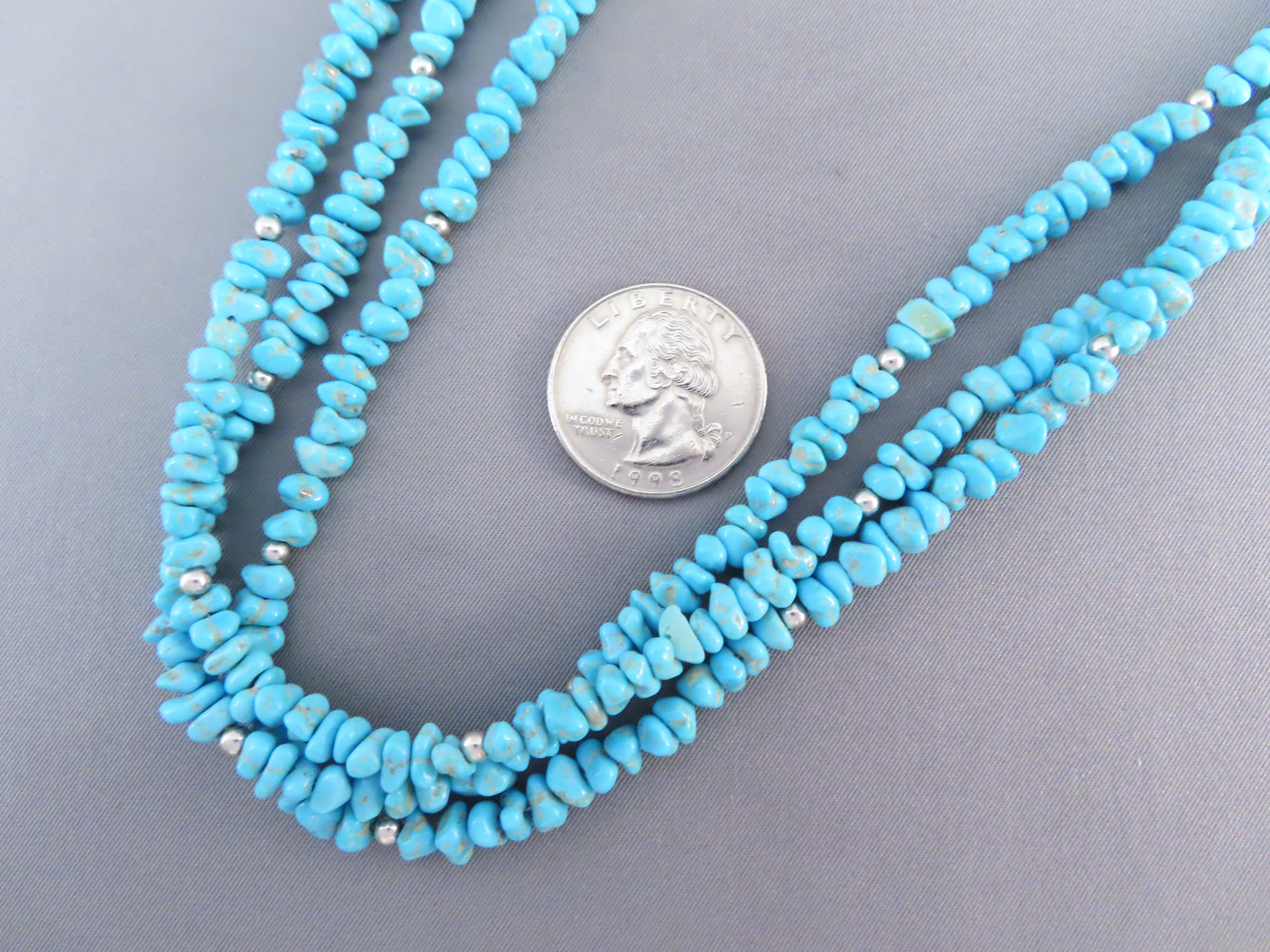 Rougher Sleeping Beauty Turquoise Necklace by Desiree Yellowhorse