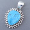 Kingman Turquoise Pendant by Artie Yellowhorse in Sterling Silver
