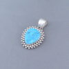 Kingman Turquoise Pendant by Artie Yellowhorse in Sterling Silver