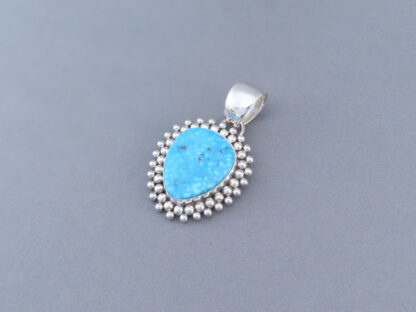 Kingman Turquoise Pendant by Artie Yellowhorse in Sterling Silver