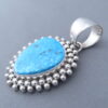 Kingman Turquoise Pendant by Artie Yellowhorse in Sterling Silver