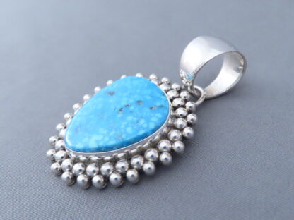 Kingman Turquoise Pendant by Artie Yellowhorse in Sterling Silver