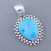 Kingman Turquoise Pendant by Artie Yellowhorse in Sterling Silver