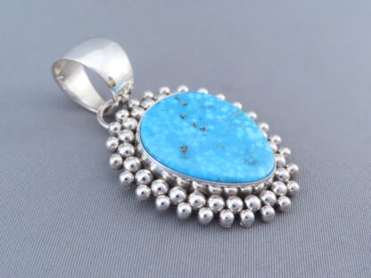 Kingman Turquoise Pendant by Artie Yellowhorse in Sterling Silver