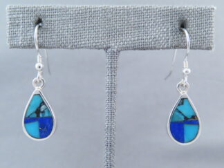 Turquoise & Lapis Inlay ‘Teardrop’ Earrings