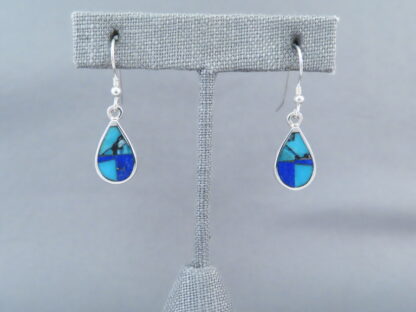 Turquoise & Lapis Inlay ‘Teardrop’ Earrings