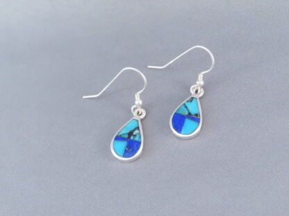 Turquoise & Lapis Inlay ‘Teardrop’ Earrings