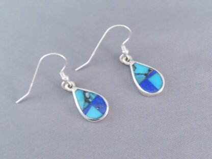 Turquoise & Lapis Inlay ‘Teardrop’ Earrings