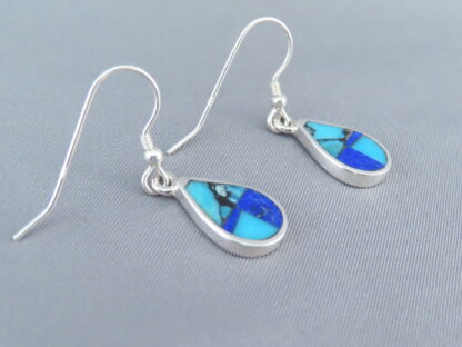 Turquoise & Lapis Inlay ‘Teardrop’ Earrings