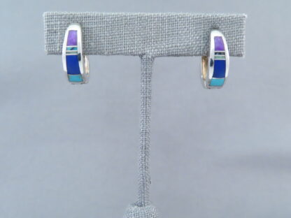 Inlaid Multi-Stone Earrings (Smaller ‘Huggies’)