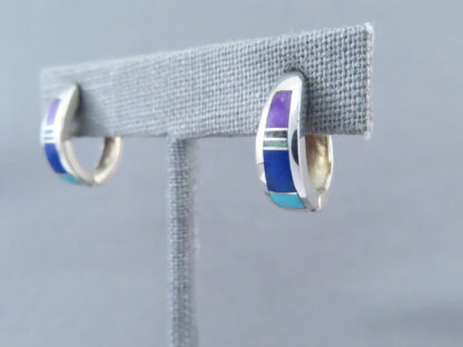 Inlaid Multi-Stone Earrings (Smaller ‘Huggies’)
