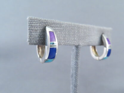 Inlaid Multi-Stone Earrings (Smaller ‘Huggies’)
