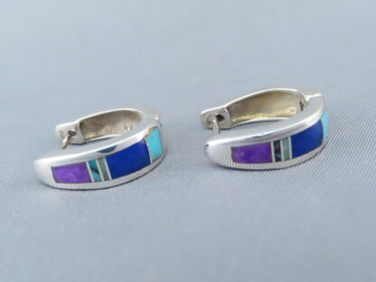Inlaid Multi-Stone Earrings (Smaller ‘Huggies’)