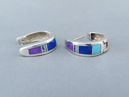 Inlaid Multi-Stone Earrings (Smaller ‘Huggies’)