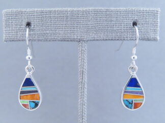 Inlaid Multi-Color ‘Teardrop’ Earrings