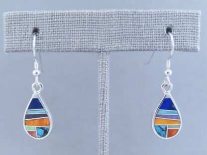 Inlaid Multi-Color ‘Teardrop’ Earrings