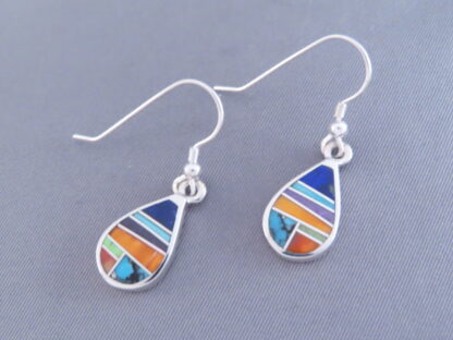 Inlaid Multi-Color ‘Teardrop’ Earrings