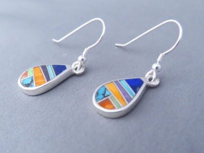 Inlaid Multi-Color ‘Teardrop’ Earrings