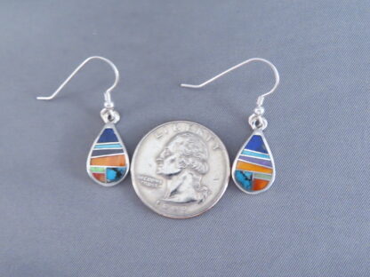 Inlaid Multi-Color ‘Teardrop’ Earrings