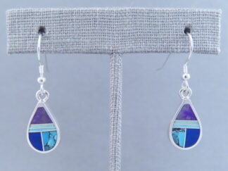 Inlaid Multi-Stone Earrings (Teardrops)