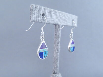 Inlaid Multi-Stone Earrings (Teardrops)