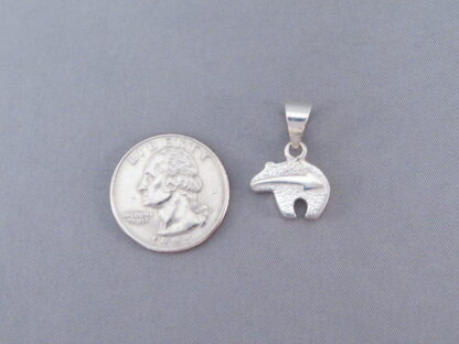 Inlaid Multi-Color Bear Pendant  (small)