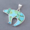 Turquoise Inlay BEAR Pendant (Sonoran Gold Turquoise)