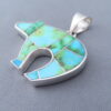 Turquoise Inlay BEAR Pendant (Sonoran Gold Turquoise)