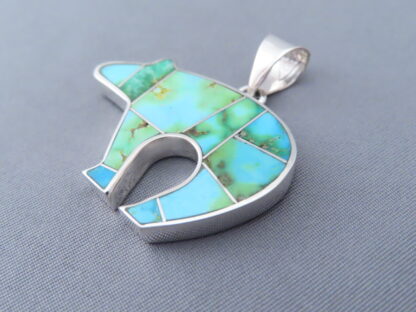 Turquoise Inlay BEAR Pendant (Sonoran Gold Turquoise)