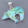 Turquoise Inlay BEAR Pendant (Sonoran Gold Turquoise)