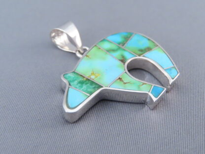 Turquoise Inlay BEAR Pendant (Sonoran Gold Turquoise)