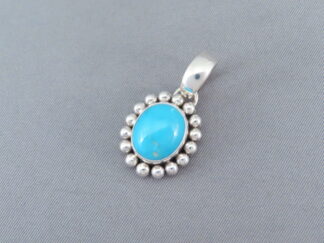 Tiny Turquoise Pendant (Kingman Turquoise) by Native American jewelry artist, Artie Yellowhorse FOR SALE $185-