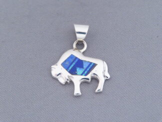 Inlaid Small Buffalo Slider Pendant