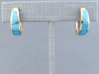 14kt Gold Turquoise Inlay Earrings