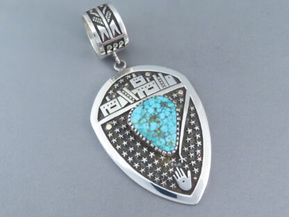 LARGE Kingman Turquoise Pendant by Joseph D. Coriz