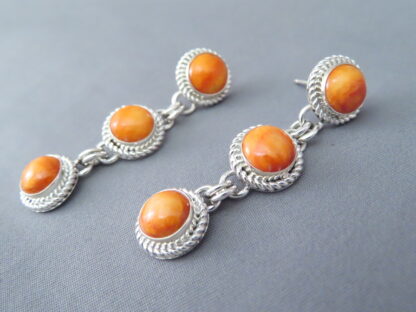 Sterling Silver & Spiny Oyster Shell Earrings by Artie Yellowhorse