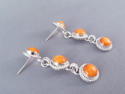 Sterling Silver & Spiny Oyster Shell Earrings by Artie Yellowhorse