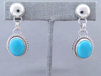Earrings with Kingman Turquoise by Artie Yellowhorse