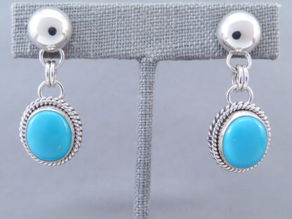 Earrings with Kingman Turquoise by Artie Yellowhorse