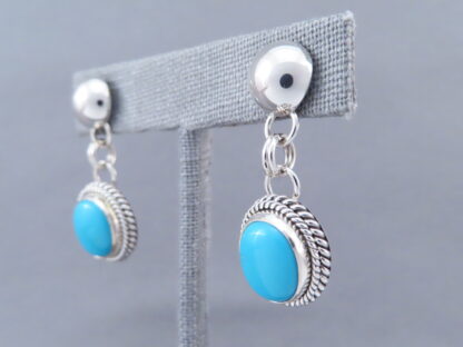 Earrings with Kingman Turquoise by Artie Yellowhorse