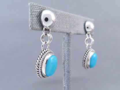Earrings with Kingman Turquoise by Artie Yellowhorse
